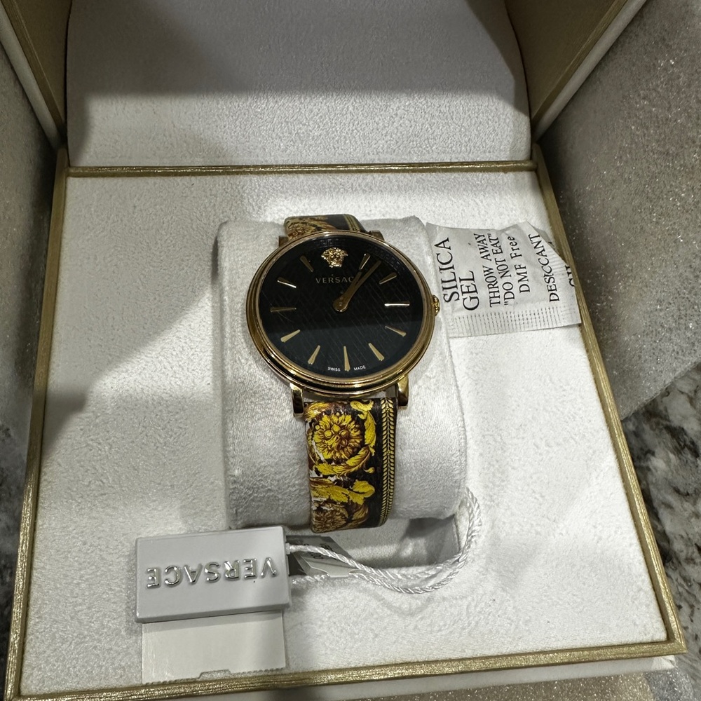 Versace Gold and Black Barocco Timepiece